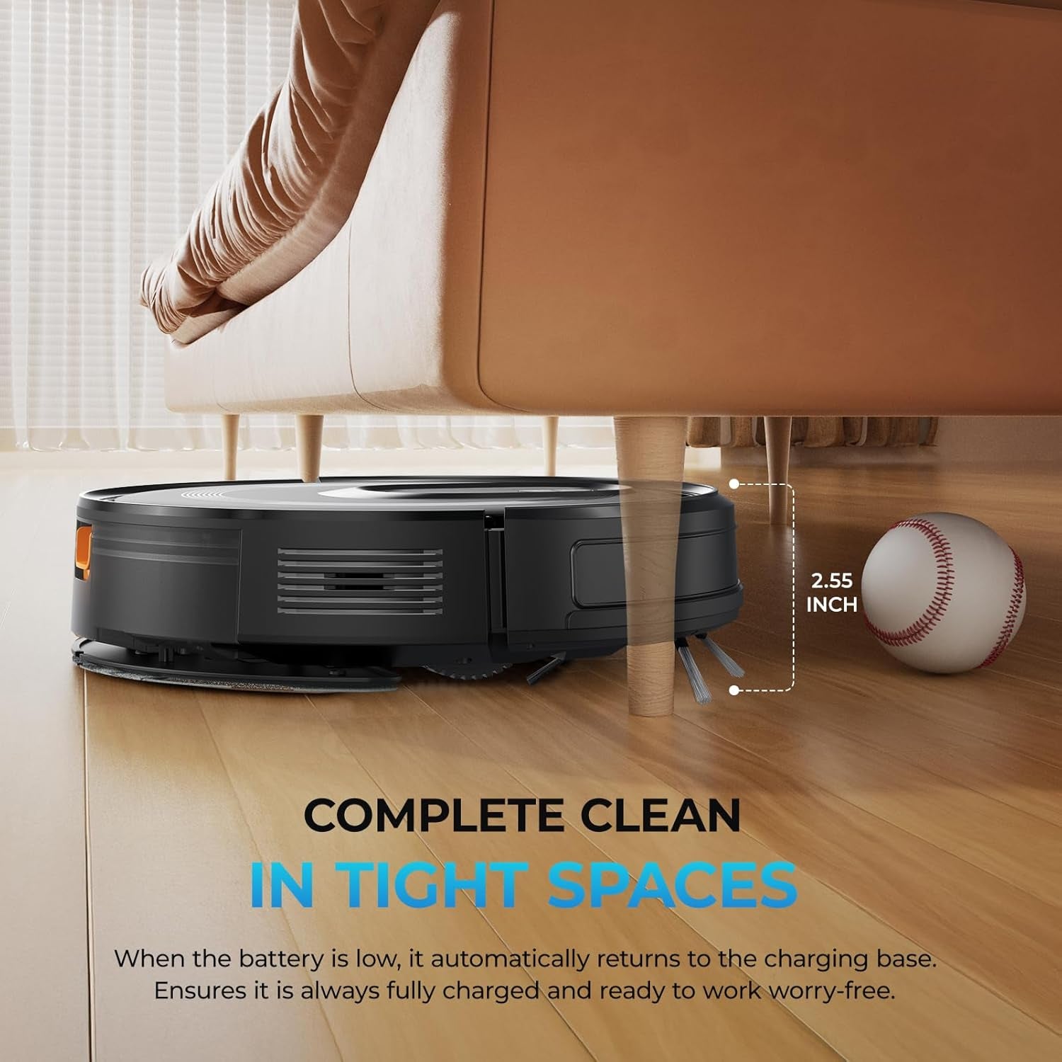 Robot Vacuum and Mop Combo, 2 in 1 Mopping Robot Vacuum Cleaner, 4200Pa Powerful Suction, Multi-Surface Cleaning, Obstacle Avoidance, Self-Charging, Easy to Use, App & Voice Control, Works with Alexa
