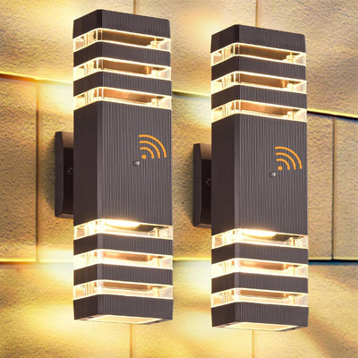 4 Pack Dusk to Dawn Outdoor Wall Lights, 3000K Warm White Exterior Lighting Fixtures, up and down Porch Lights Outdoor, Waterproof outside Lights for House Porch Garage