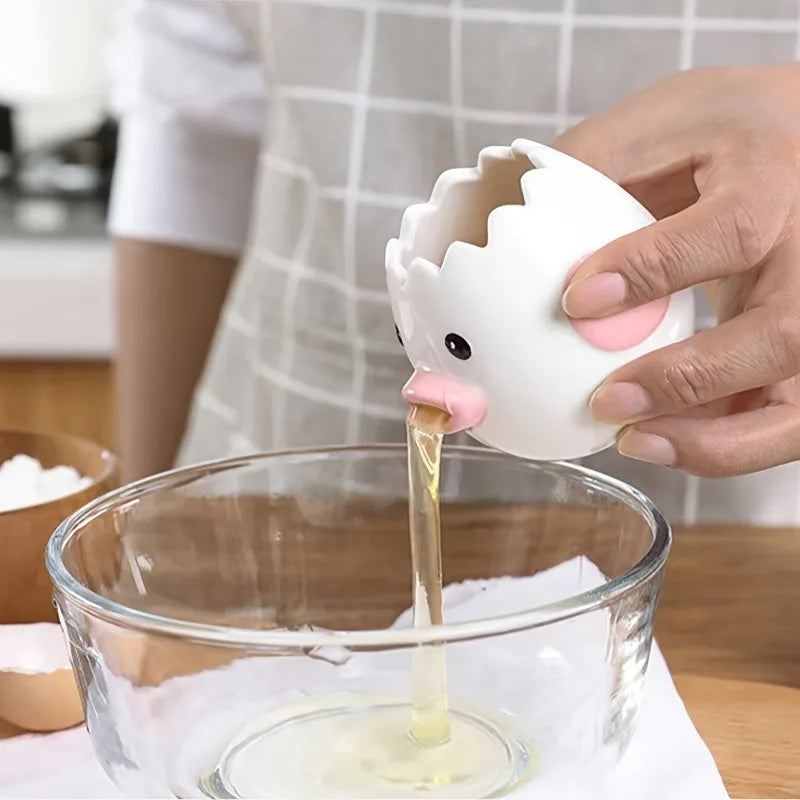 1Pc Cute Little Chicken Ceramic Egg Separator Creative Egg Separator Egg Yolk Egg White Separator Filter Baking Tool for Bakery