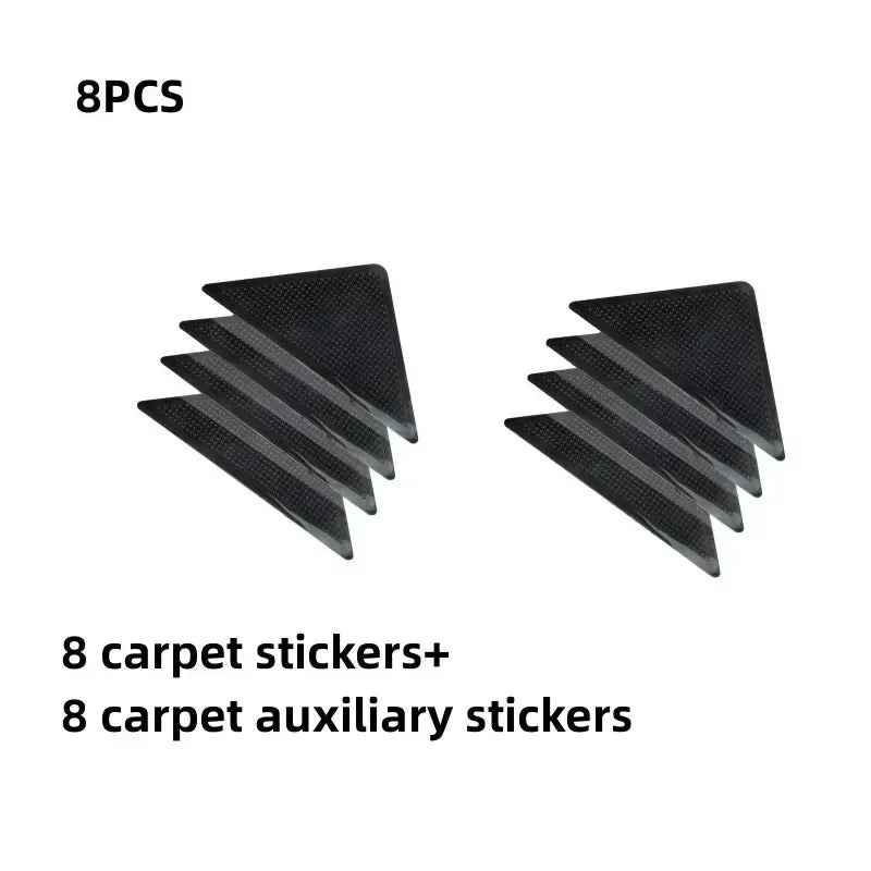 4/8Pcs Triangular Carpet anti Slip Stickers for Tile Floor Carpet Corner Pads, Washable and Reusable Nano anti Slip Fixed Pads