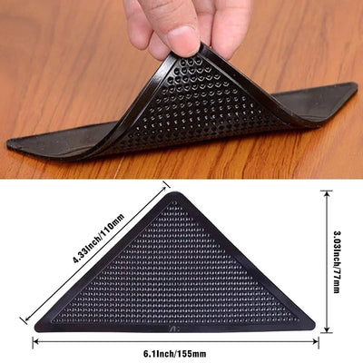 4/8Pcs Triangular Carpet anti Slip Stickers for Tile Floor Carpet Corner Pads, Washable and Reusable Nano anti Slip Fixed Pads