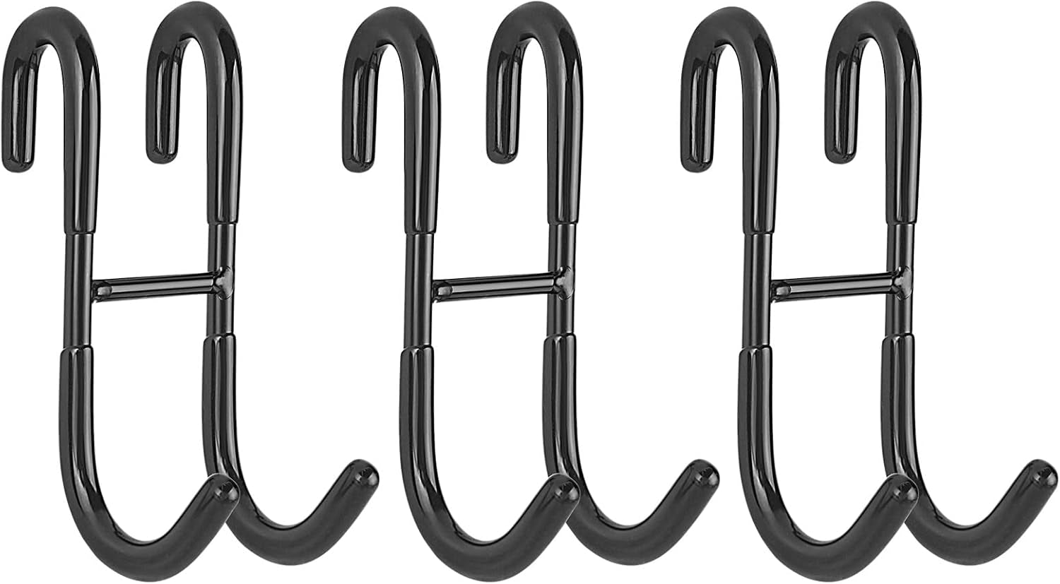 Shower Door Hooks (3-Pack), Towel Hooks for Bathroom Frameless Glass Door, Shower Squeegee Hooks, Silver