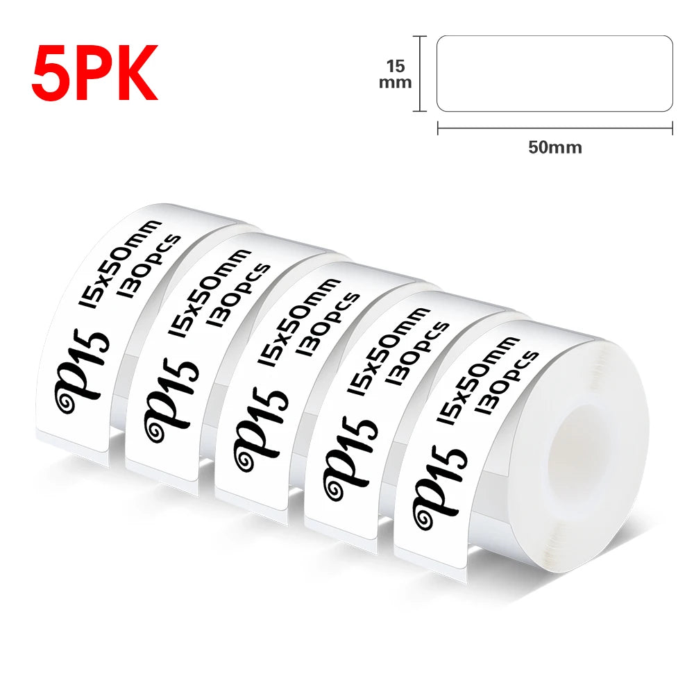 Portable Label Printer Mini Bluetooth Labeling Machine DIY Adhesive Label Stickers Thermal Printer or 5PK White Label Tapes