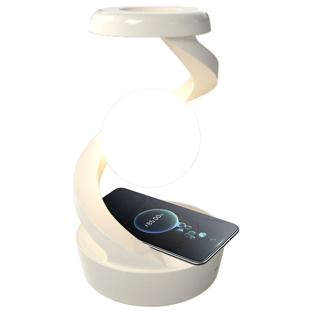3D Levitating Ball Lamp RGB Floating LED Night Light with Wireless Phone Charger Floating and Spinning in Air with LED Moon Lamp