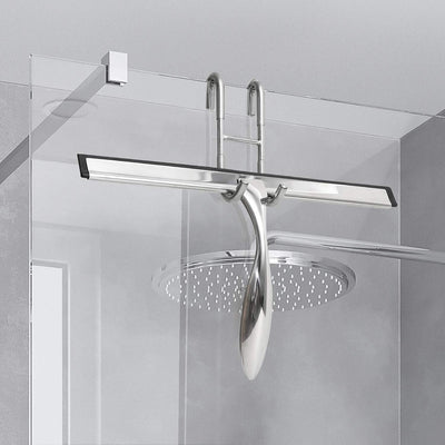 Shower Door Hooks (3-Pack), Towel Hooks for Bathroom Frameless Glass Door, Shower Squeegee Hooks, Silver