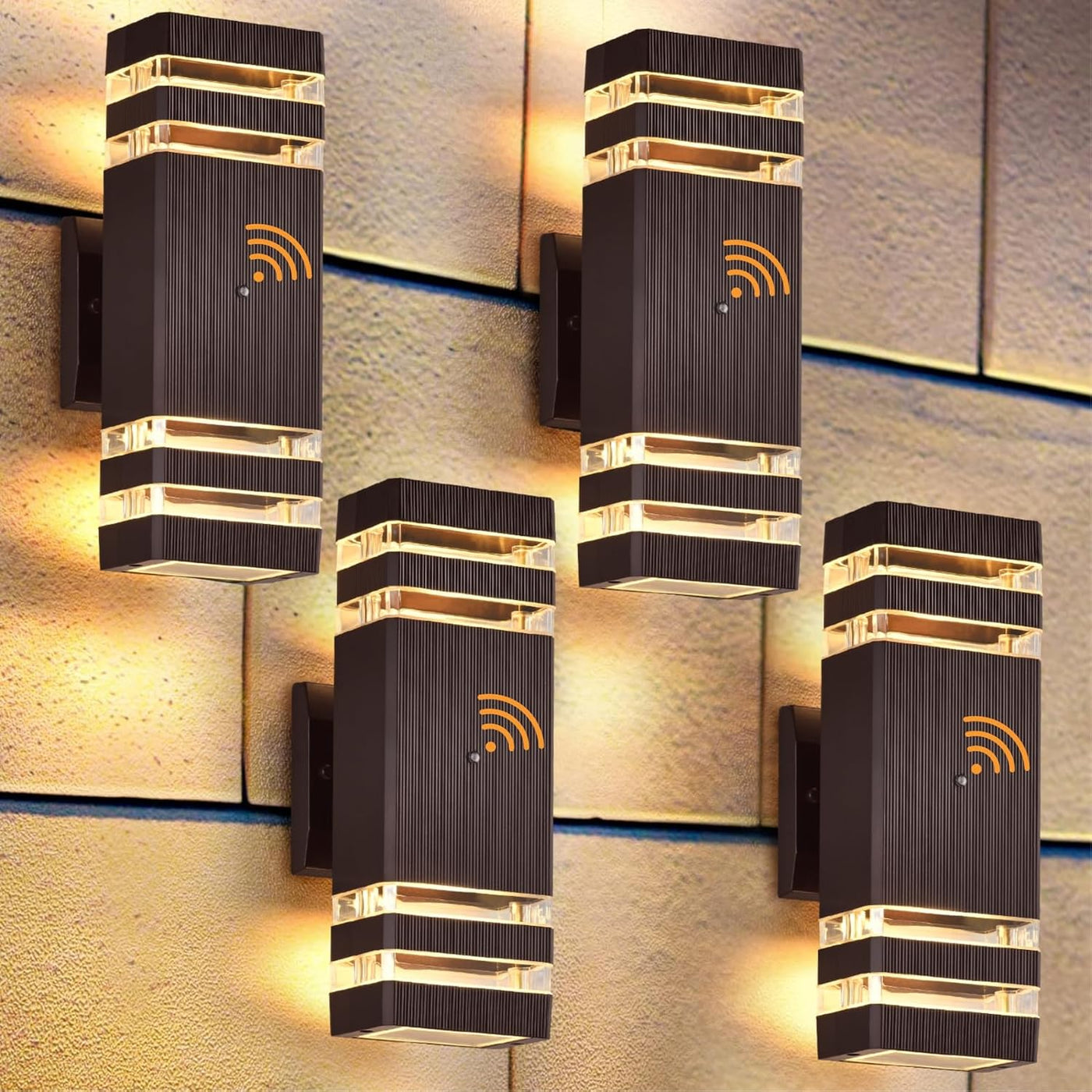 4 Pack Dusk to Dawn Outdoor Wall Lights, 3000K Warm White Exterior Lighting Fixtures, up and down Porch Lights Outdoor, Waterproof outside Lights for House Porch Garage