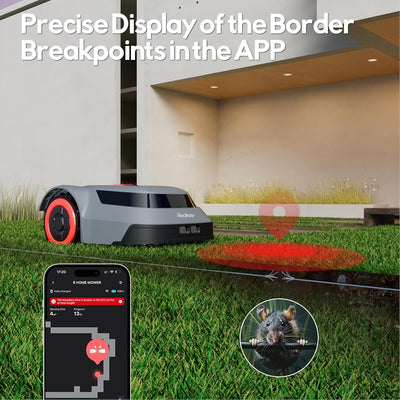 MGC500 Robot Lawn Mower with 393Ft Boundary Wires for 0.12 Acre (1/8 Acre), 45% Slope, 70Mins Runtime, Auto Recharge, Automatic Robotic Lawn Mower W/Precise Location & Breakpoint Detection