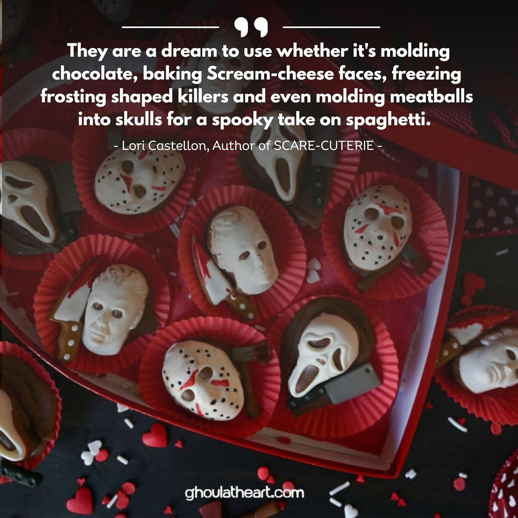 icemolds Horror Movie Character Molds – Halloween Silicone Molds for Chocolate, Candy, Resin, Crafts – 3D Scary Film Icons for Party Treats & DIY Decor (Orange)