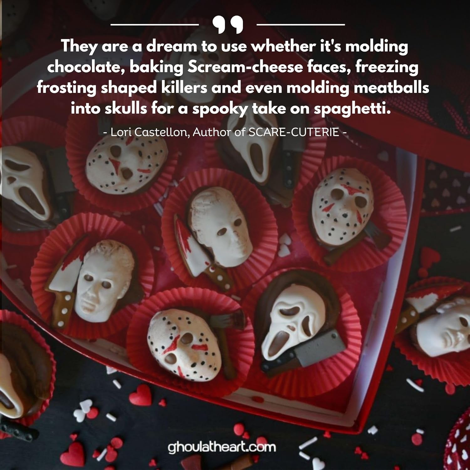 icemolds Horror Movie Character Molds – Halloween Silicone Molds for Chocolate, Candy, Resin, Crafts – 3D Scary Film Icons for Party Treats & DIY Decor (Orange)