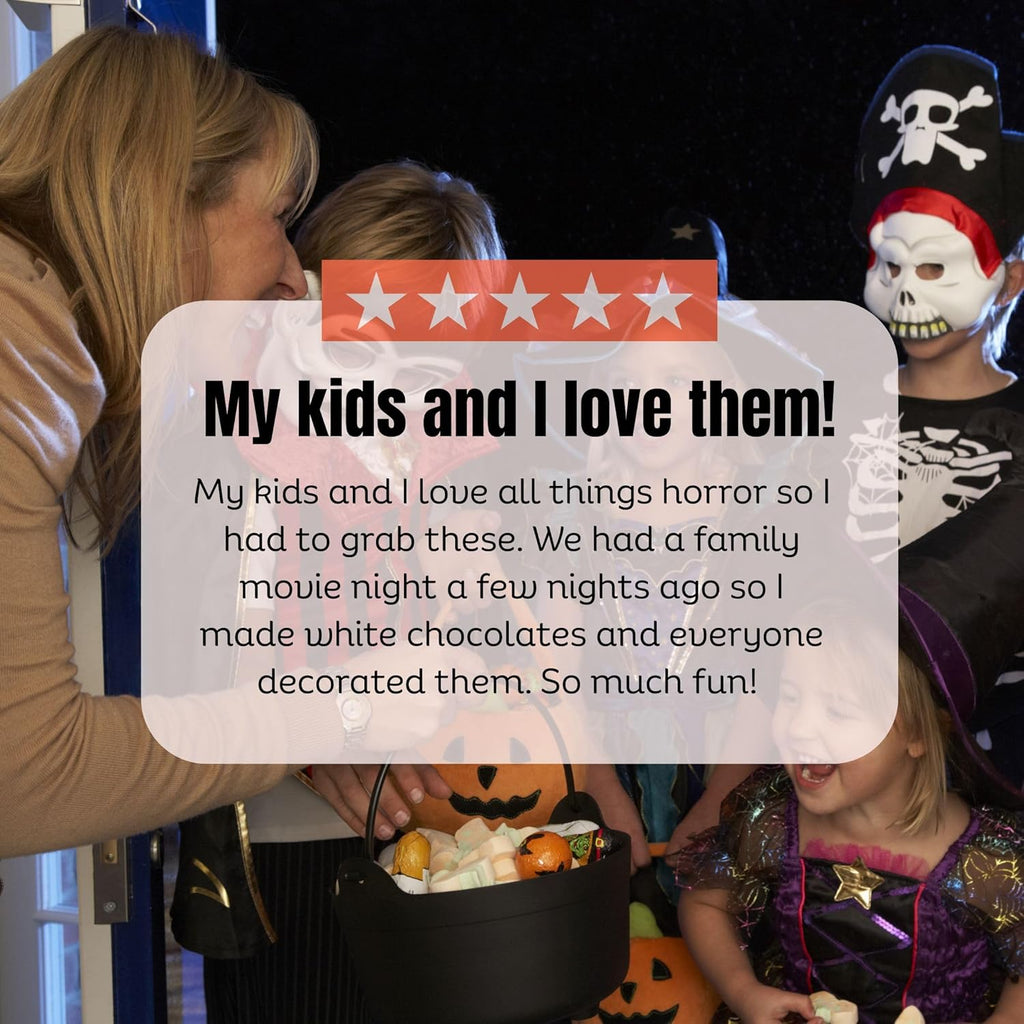 icemolds Horror Movie Character Molds – Halloween Silicone Molds for Chocolate, Candy, Resin, Crafts – 3D Scary Film Icons for Party Treats & DIY Decor (Orange)