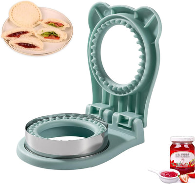 Uncrustable Sandwich Maker,Sandwiches Pocket Circle Shape 3.7Inch Sandwich Cutter and Sealer,Sandwich Cutter for Kids Breakfast and Lunchboxes (Grey)