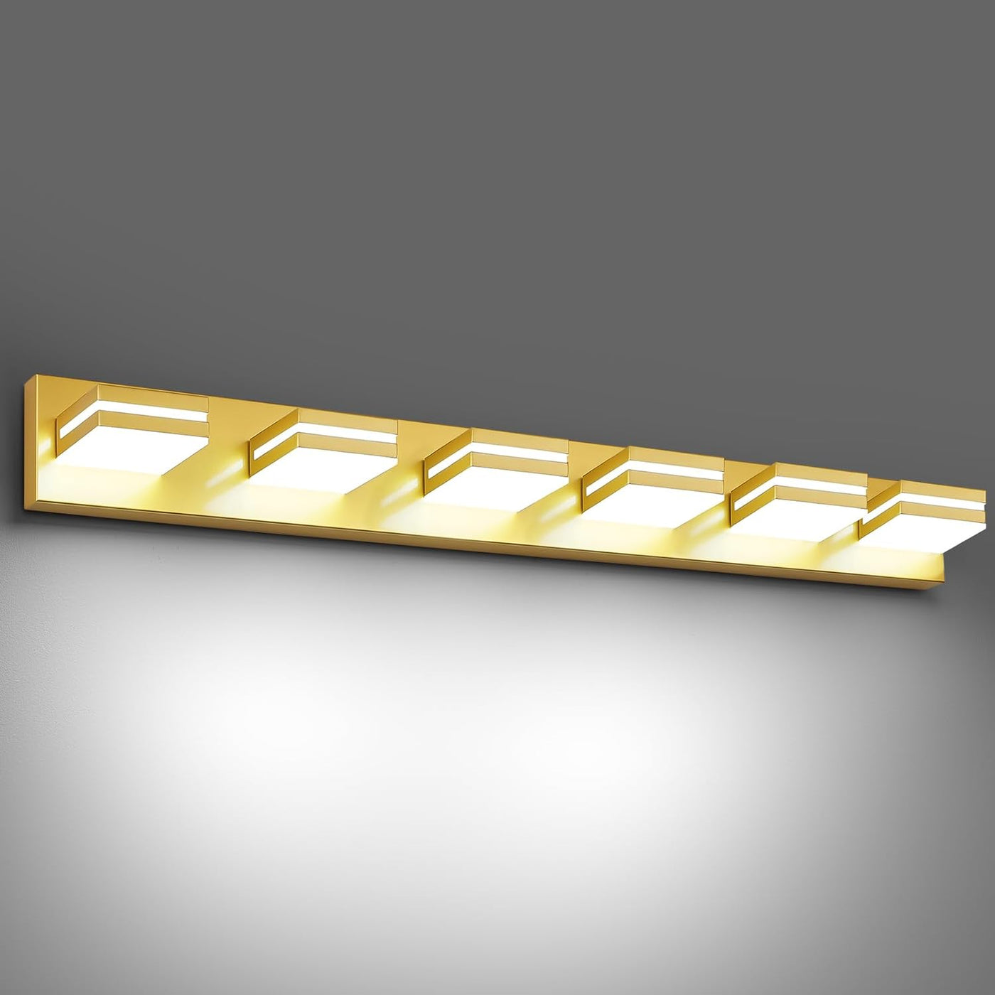 Modern LED Bathroom Lights Fixtures(3-Light),Metal Black Acrylic Wall Lighting,Vanity Lights for Bathroom over Mirror(6000K 16In