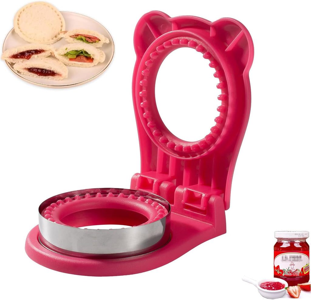 Uncrustable Sandwich Maker,Sandwiches Pocket Circle Shape 3.7Inch Sandwich Cutter and Sealer,Sandwich Cutter for Kids Breakfast and Lunchboxes (Grey)