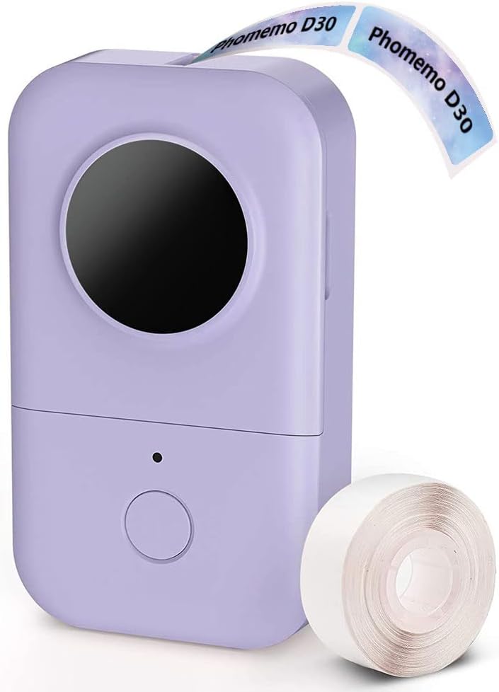D30 Label Maker Machine, Portable Bluetooth Mini Label Printer, Smartphone Handheld Thermal Sticker Small Labeler Multiple Templates Font Icon Inkless Custom Label for Home Kids School Items