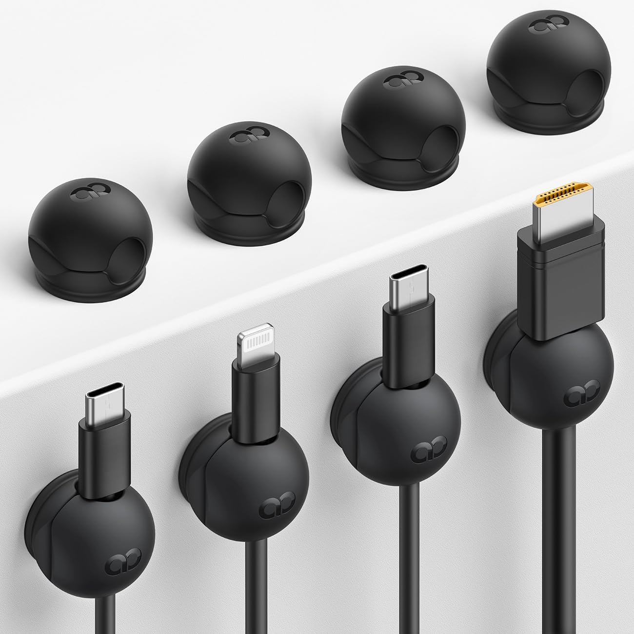 8Pack Magnetic Cord Organizer Clips -  [Mini-Soft Silicone] Cable Management for Phone Charger Cords, Strong Magnet Adhesive Cord Holder for Desk/Nightstand/Home/Office, Organizer Accessories