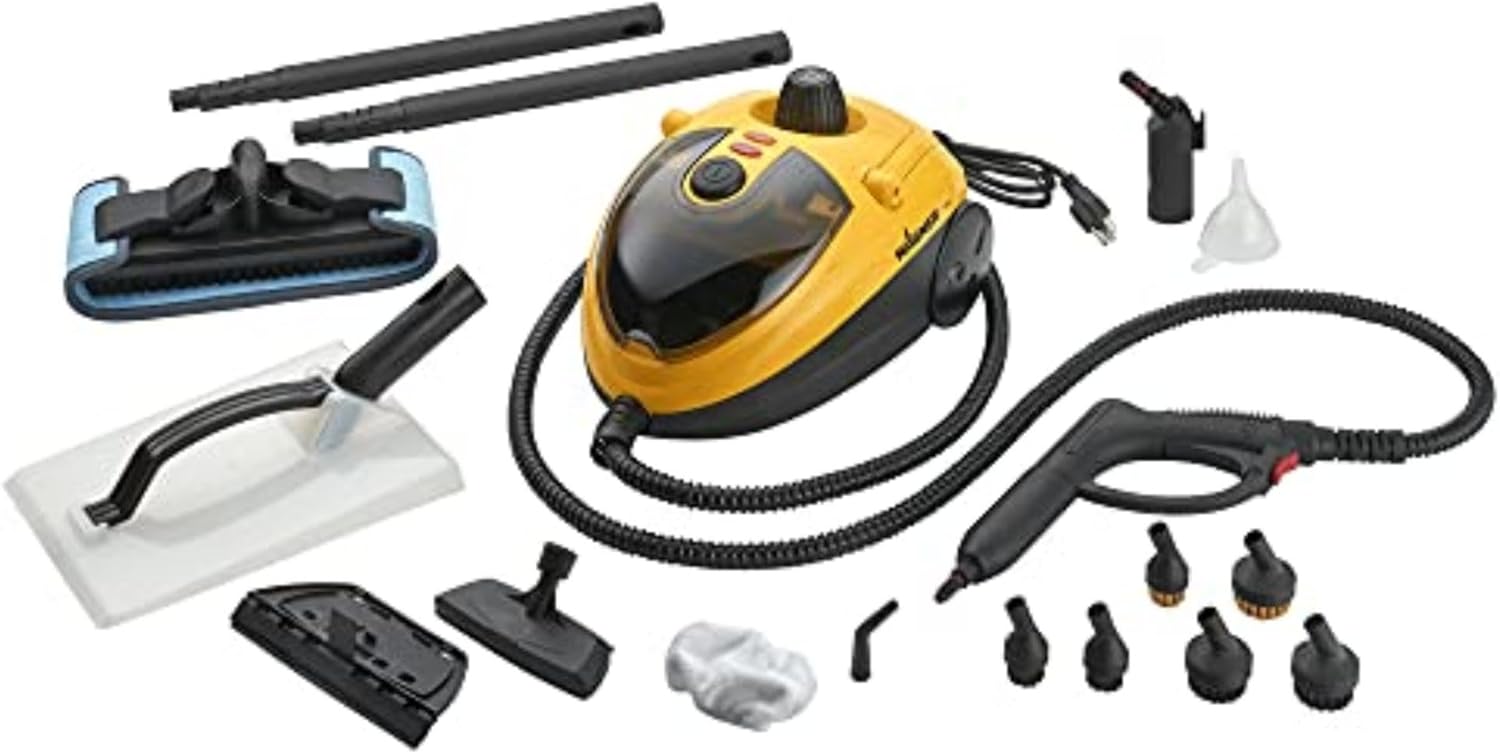 Spraytech 0282014 915E On-Demand Steam Cleaner & Wallpaper Removal, Multipurpose Power Steamer, 18 Attachments Included (Some Pieces Included in Storage Compartment) for Floor