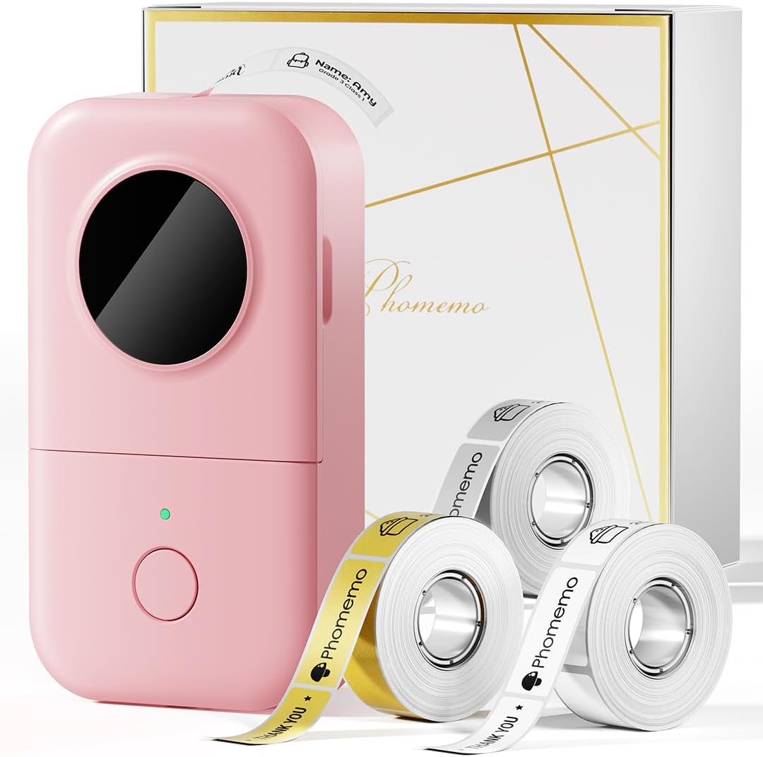 D30 Label Maker Machine, Portable Bluetooth Mini Label Printer, Smartphone Handheld Thermal Sticker Small Labeler Multiple Templates Font Icon Inkless Custom Label for Home Kids School Items