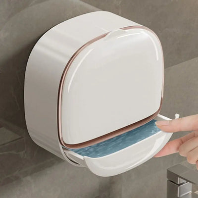 Soap Dish with Drainage Box Punch-Free Soap Holder Bathroom Drain Soap Box Flip Drain Soap Storage Case Bathroom Accessories
