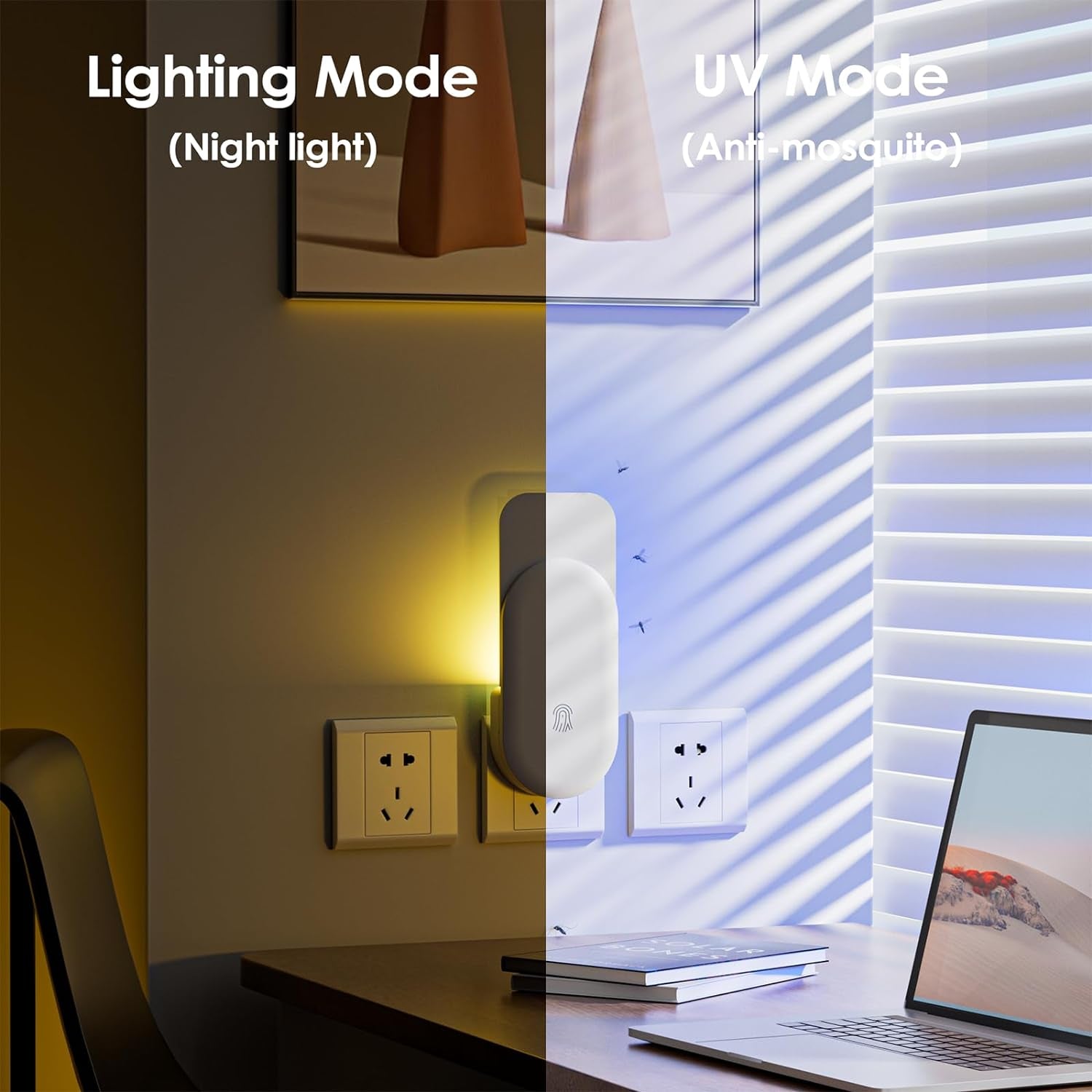 Flying Insect Trap, 2 in 1 Indoor Plug-In Fruit Fly Trap, 1 Trap White and 6 Glue Cards, Fruit Fly Traps for Gnat, Moth, Mosquito, Suitable for Every Part of the Home