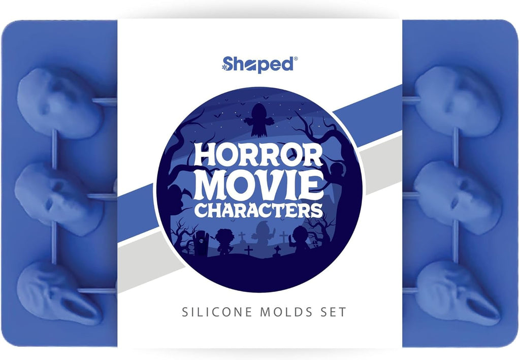 icemolds Horror Movie Character Molds – Halloween Silicone Molds for Chocolate, Candy, Resin, Crafts – 3D Scary Film Icons for Party Treats & DIY Decor (Orange)