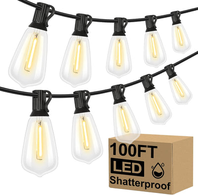 LED Outdoor String Lights 100FT 