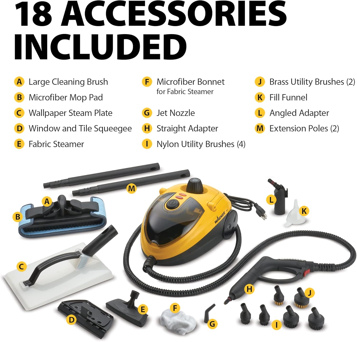 Spraytech 0282014 915E On-Demand Steam Cleaner & Wallpaper Removal, Multipurpose Power Steamer, 18 Attachments Included (Some Pieces Included in Storage Compartment) for Floor