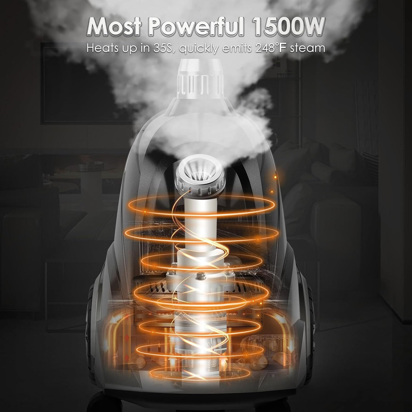 Steamer for Clothes,  1500W Standing Garment Steamers, 35S Fast Heat-Up, 80 Mins of Continuous Powerful Steam with 2.8L Water Tank, Pants Clip & Children'S Clothing Hanger