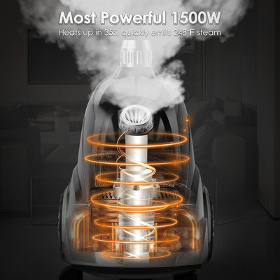 Steamer for Clothes,  1500W Standing Garment Steamers, 35S Fast Heat-Up, 80 Mins of Continuous Powerful Steam with 2.8L Water Tank, Pants Clip & Children'S Clothing Hanger