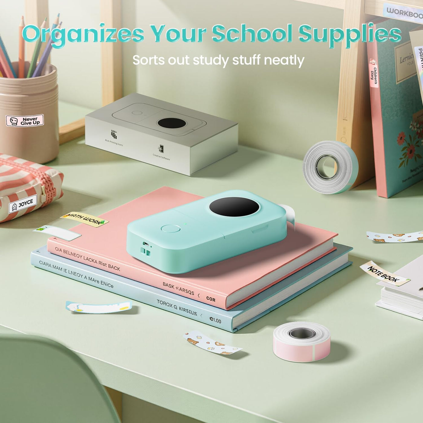 D30 Label Maker Machine, Portable Bluetooth Mini Label Printer, Smartphone Handheld Thermal Sticker Small Labeler Multiple Templates Font Icon Inkless Custom Label for Home Kids School Items