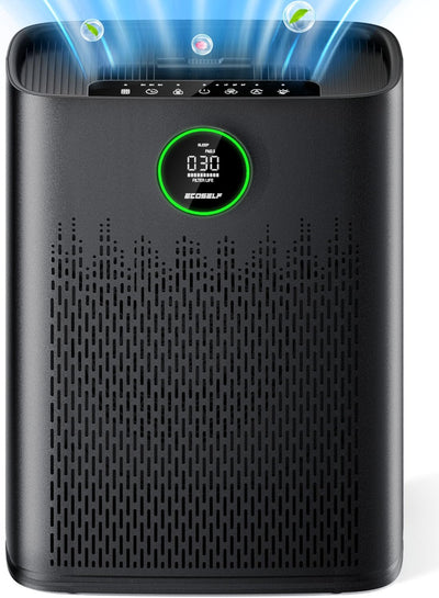 Air Purifiers for Home Large Room, Cover up to 2400 Ft² with True HEPA Filter, Smart Mode, PM2.5 Air Quality Display, 22Db Sleep Mode, Aromatherapy with 2X-Purification & 360°Air Outlet, HAP603, White