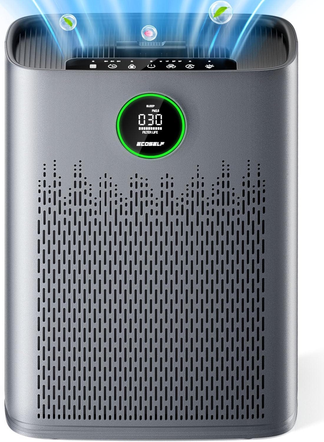 Air Purifiers for Home Large Room, Cover up to 2400 Ft² with True HEPA Filter, Smart Mode, PM2.5 Air Quality Display, 22Db Sleep Mode, Aromatherapy with 2X-Purification & 360°Air Outlet, HAP603, White