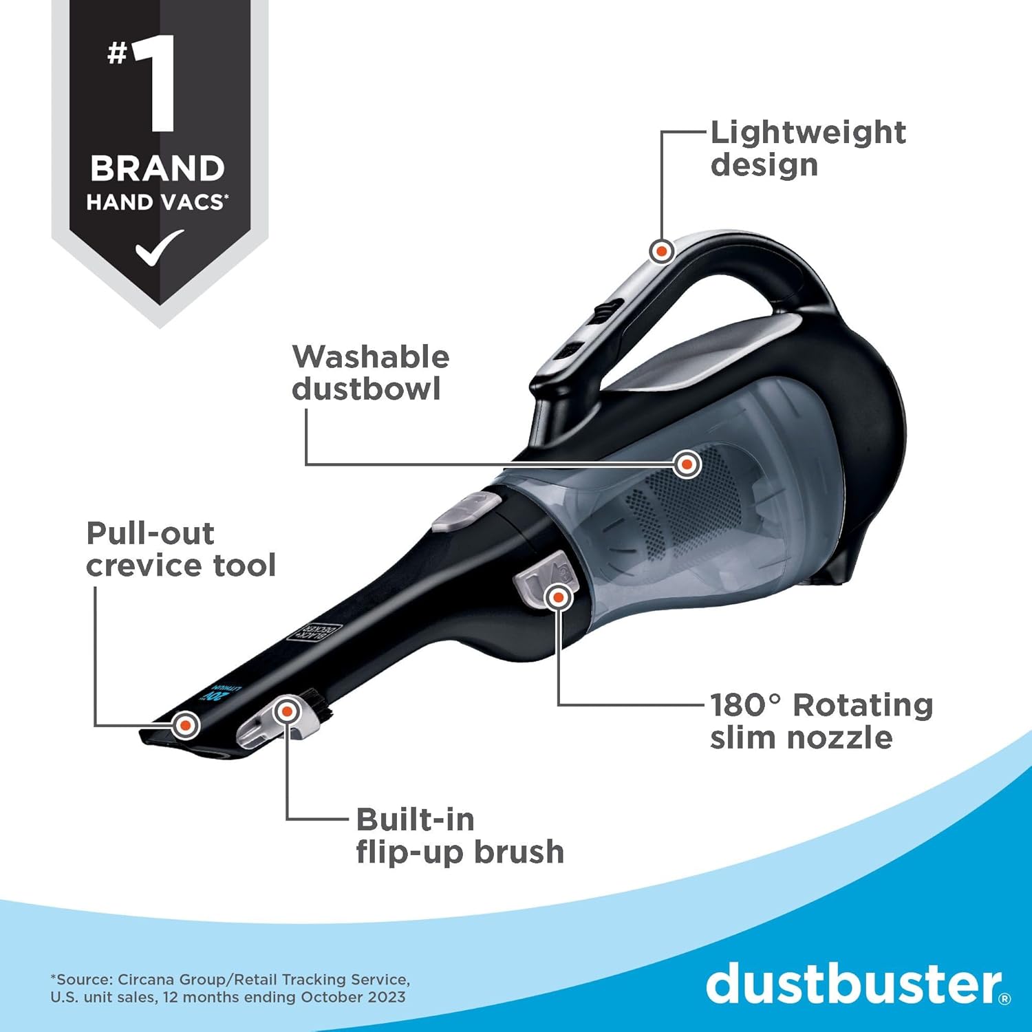 Dustbuster 20V Cordless Handheld Vacuum, Pet Hair Vacuum for Home and Car, Powerful Suction (BDH2000L)