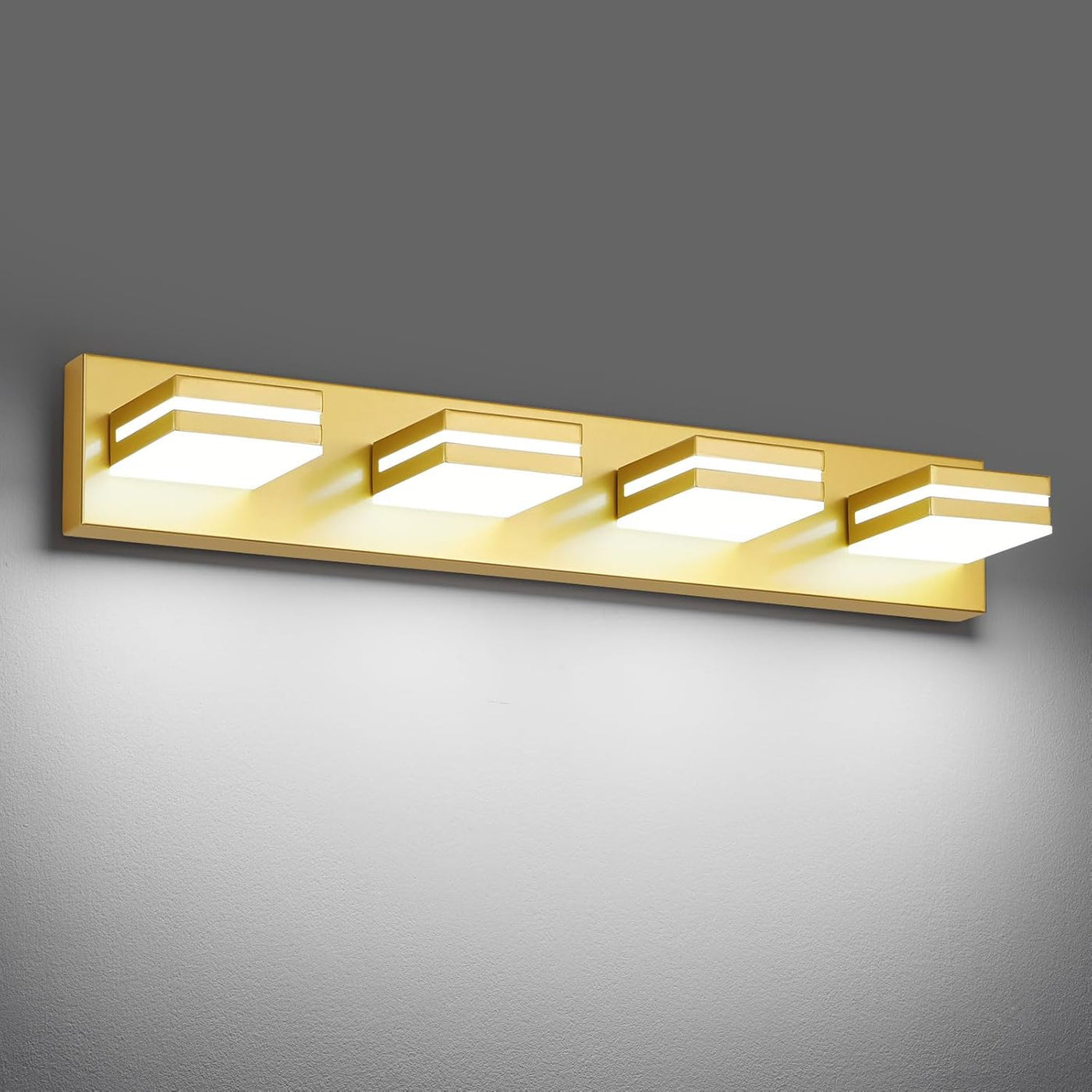 Modern LED Bathroom Lights Fixtures(3-Light),Metal Black Acrylic Wall Lighting,Vanity Lights for Bathroom over Mirror(6000K 16In