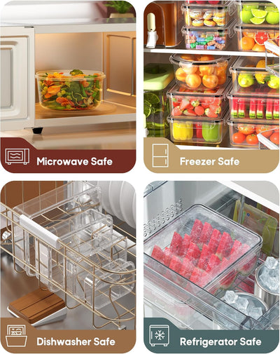 60 PCS Food Storage Containers with Lids Airtight, Total 718Oz Leakproof Containers Set for Kitchen Storage, Meal Prep, Reusable Plastic, Microwave/Dishwasher Safe, Extra Labels & Pen