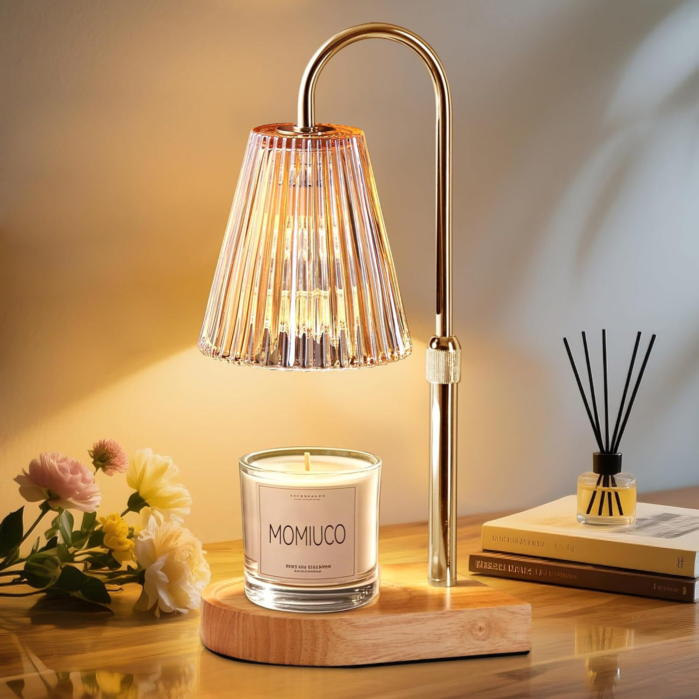Candle Warmer Lamp with Timer Dimmer, Wax Melt Warmer for Jar Candles, House Warming Gifts New Home Decor, Gifts for Women Mom, Adjustable Height with 2 Bulbs