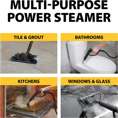 Spraytech 0282014 915E On-Demand Steam Cleaner & Wallpaper Removal, Multipurpose Power Steamer, 18 Attachments Included (Some Pieces Included in Storage Compartment) for Floor