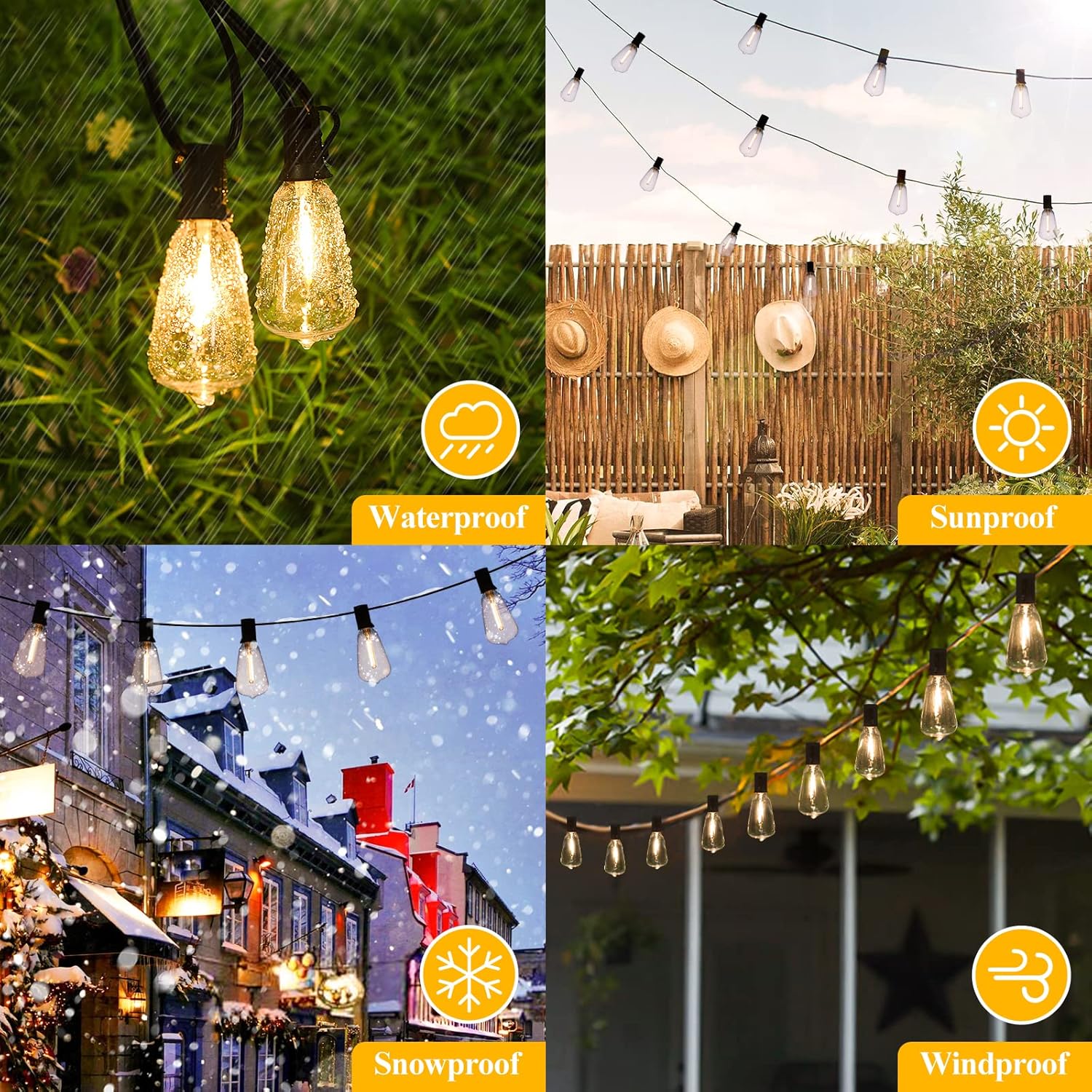 LED Outdoor String Lights 100FT 