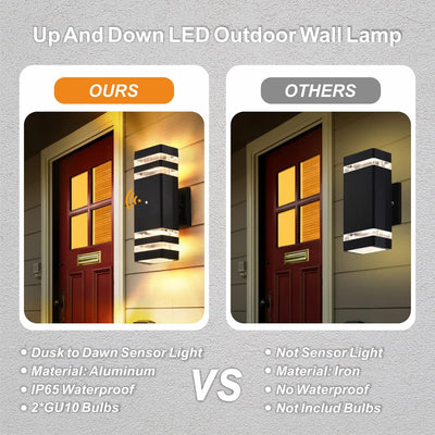 4 Pack Dusk to Dawn Outdoor Wall Lights, 3000K Warm White Exterior Lighting Fixtures, up and down Porch Lights Outdoor, Waterproof outside Lights for House Porch Garage