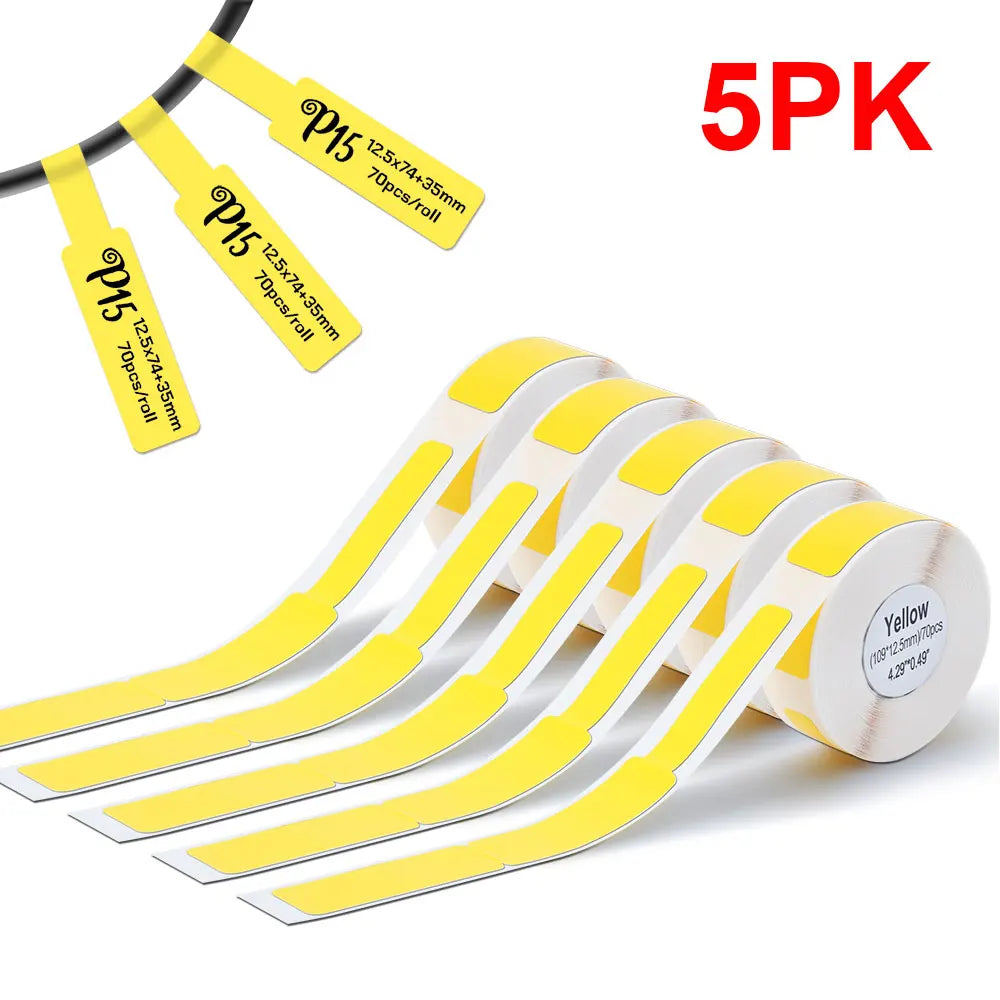 Portable Label Printer Mini Bluetooth Labeling Machine DIY Adhesive Label Stickers Thermal Printer or 5PK White Label Tapes