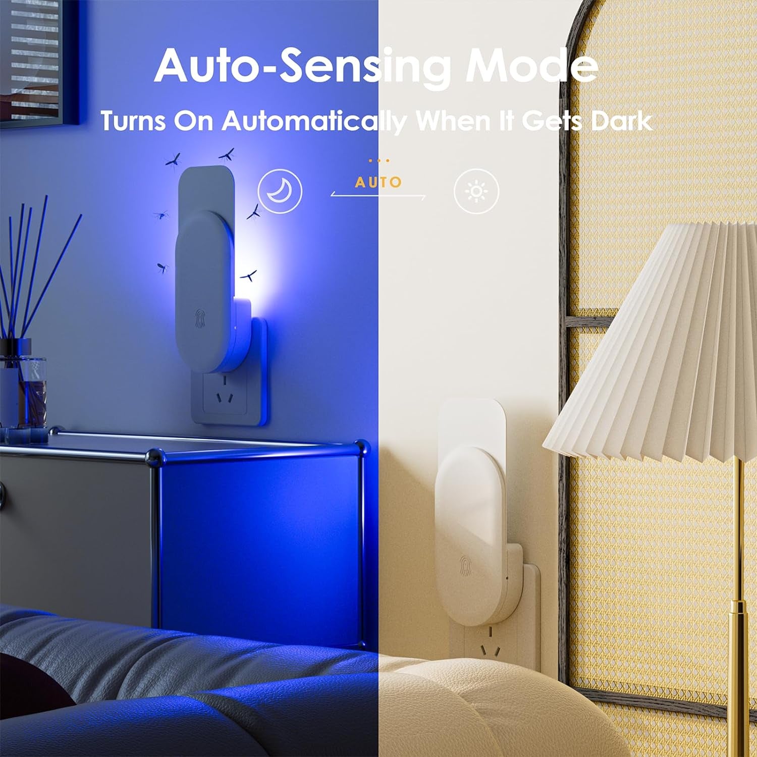 Flying Insect Trap, 2 in 1 Indoor Plug-In Fruit Fly Trap, 1 Trap White and 6 Glue Cards, Fruit Fly Traps for Gnat, Moth, Mosquito, Suitable for Every Part of the Home