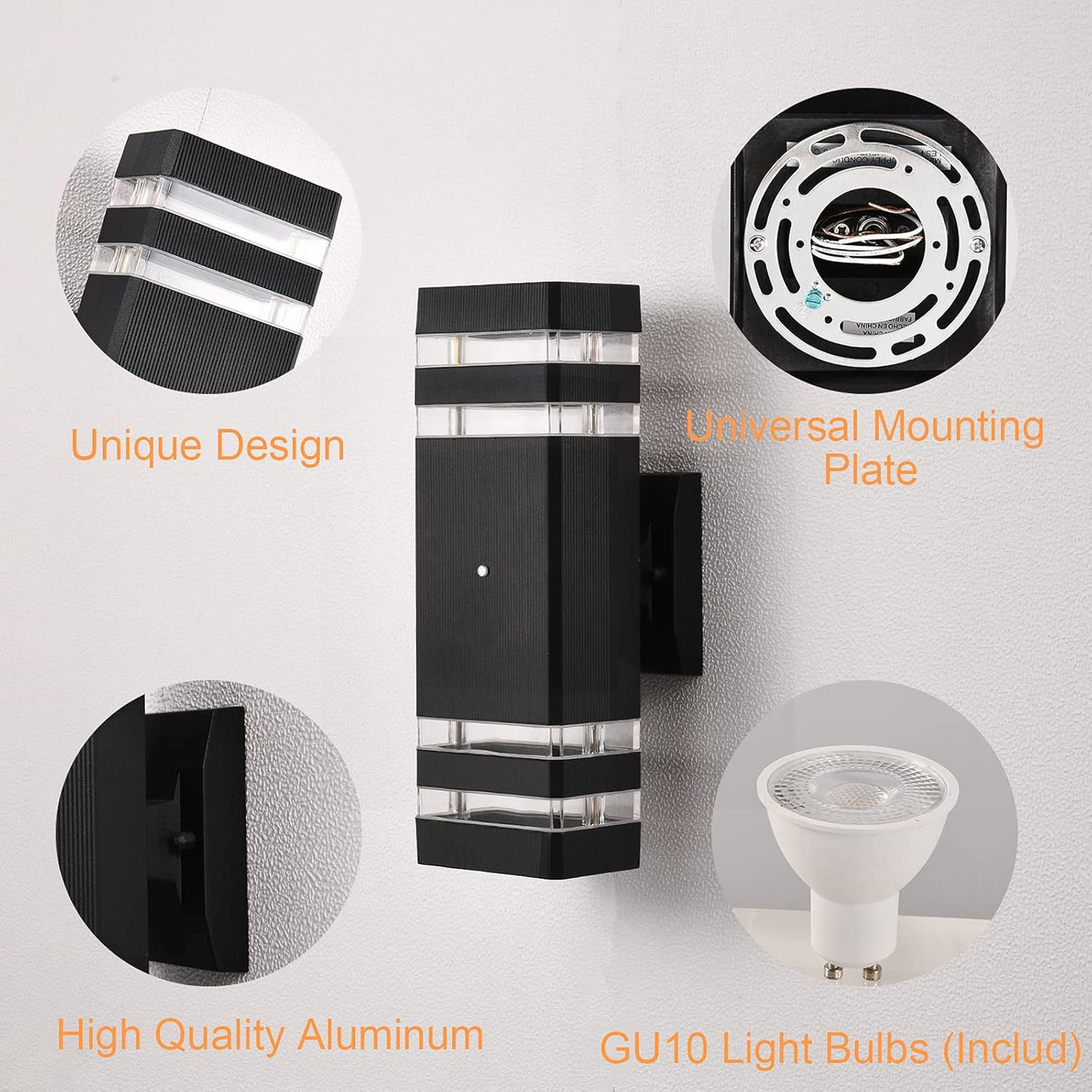 4 Pack Dusk to Dawn Outdoor Wall Lights, 3000K Warm White Exterior Lighting Fixtures, up and down Porch Lights Outdoor, Waterproof outside Lights for House Porch Garage