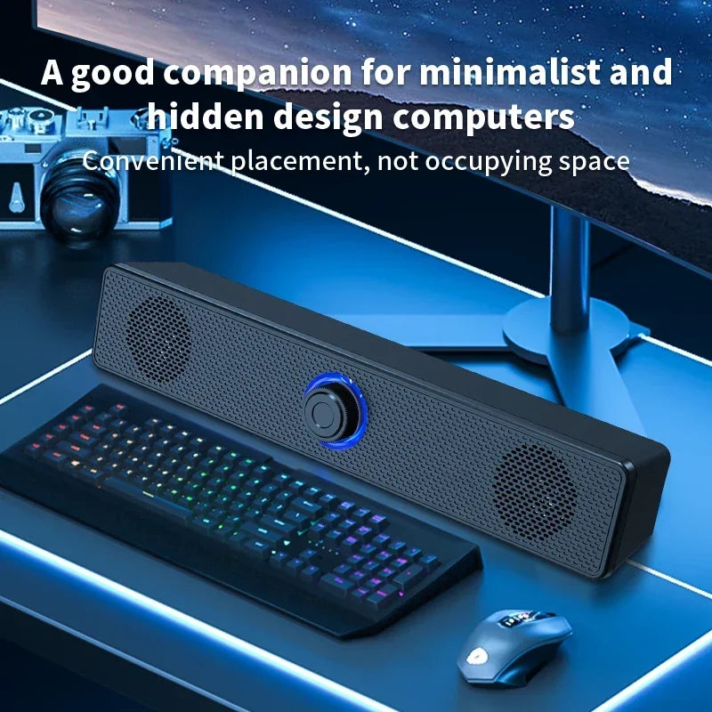 PC Soundbar Bluetooth + USB Powered Gaming Speaker