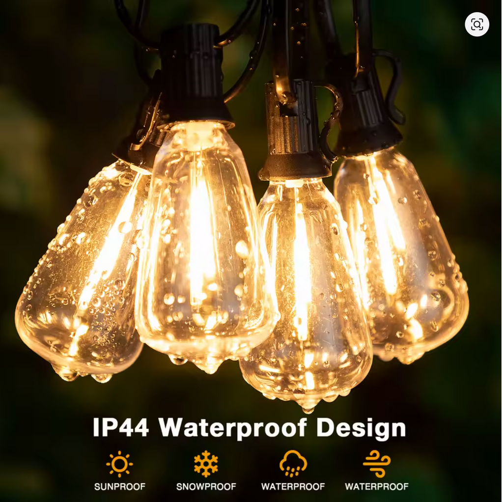 Outdoor String Lights - 30 ft. LED Shatterproof Design