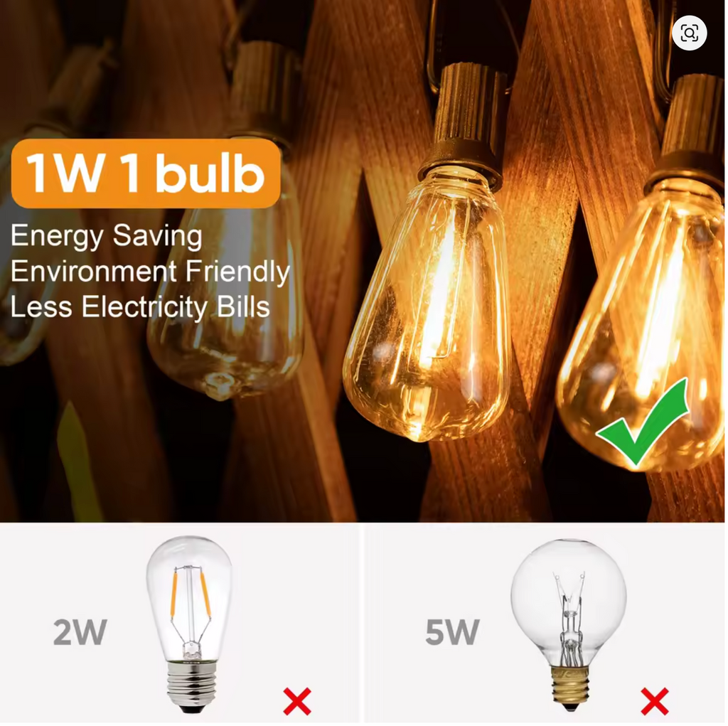 Outdoor String Lights - 30 ft. LED Shatterproof Design