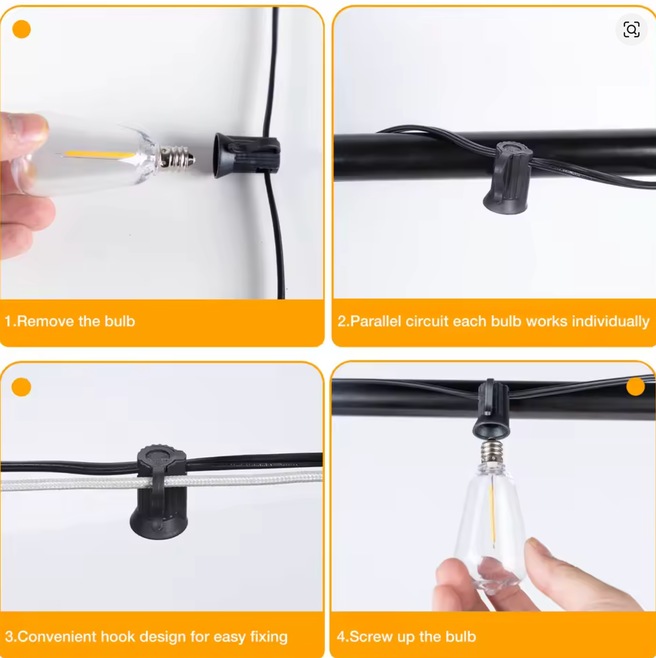 Outdoor String Lights - 30 ft. LED Shatterproof Design