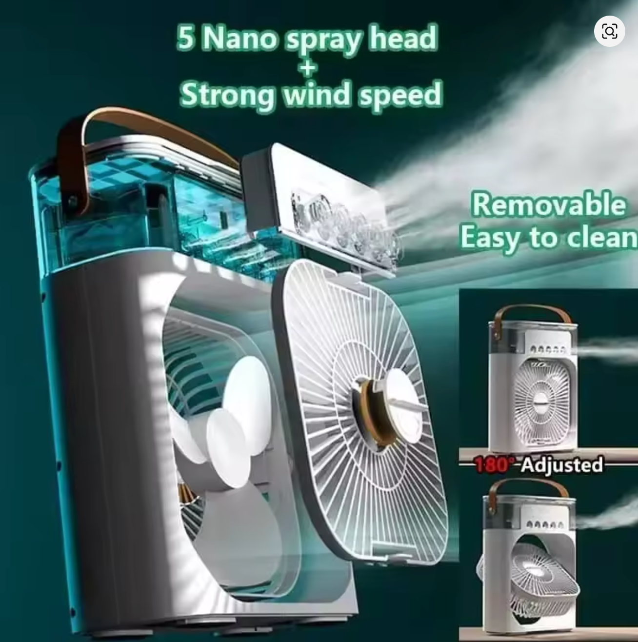 Humidifier Fan - Portable & Easy to Clean