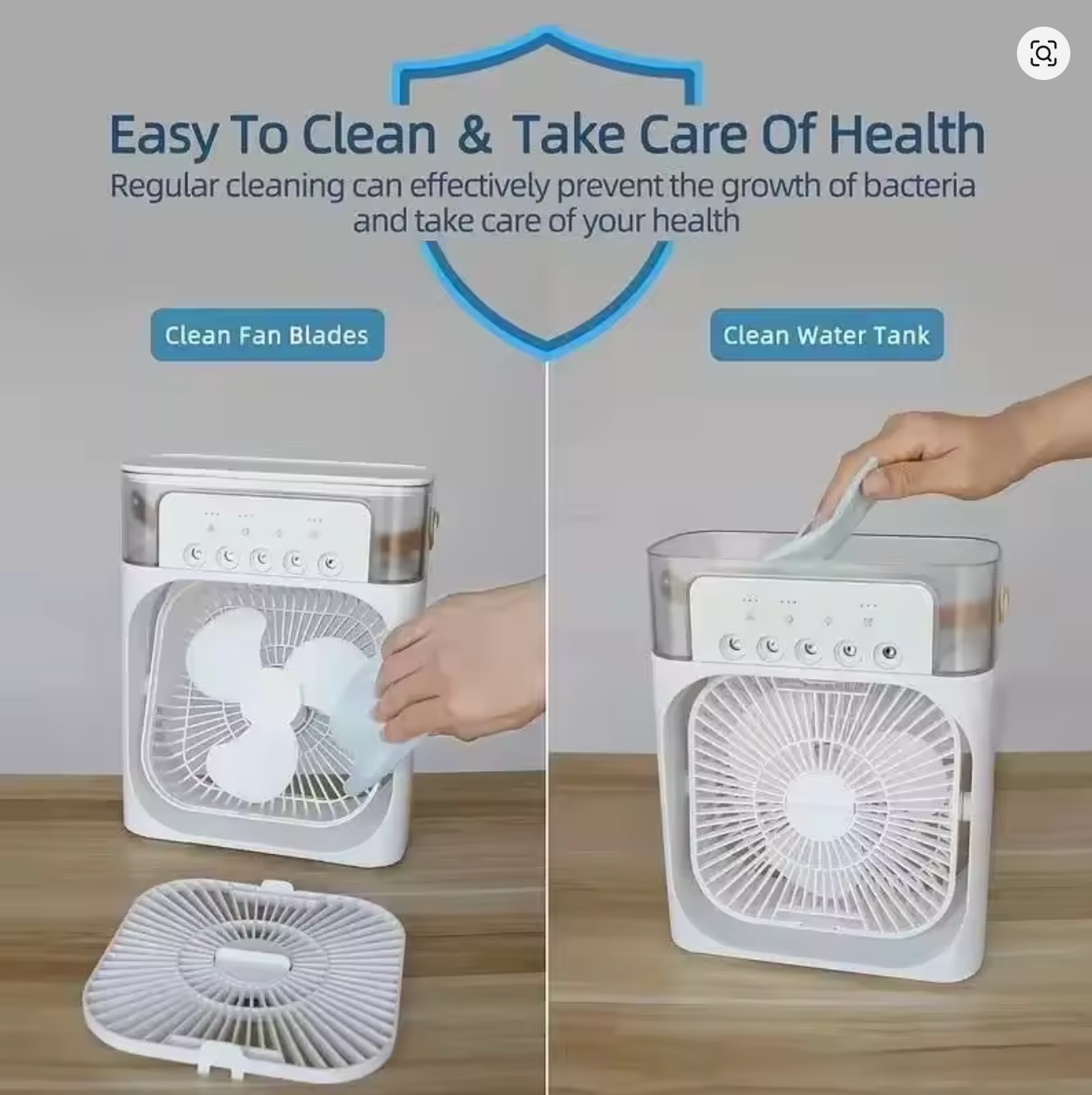 Humidifier Fan - Portable & Easy to Clean