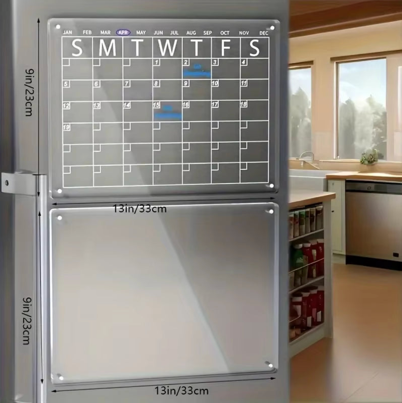 Fridge Calendar - Colorful & Easy to Clean
