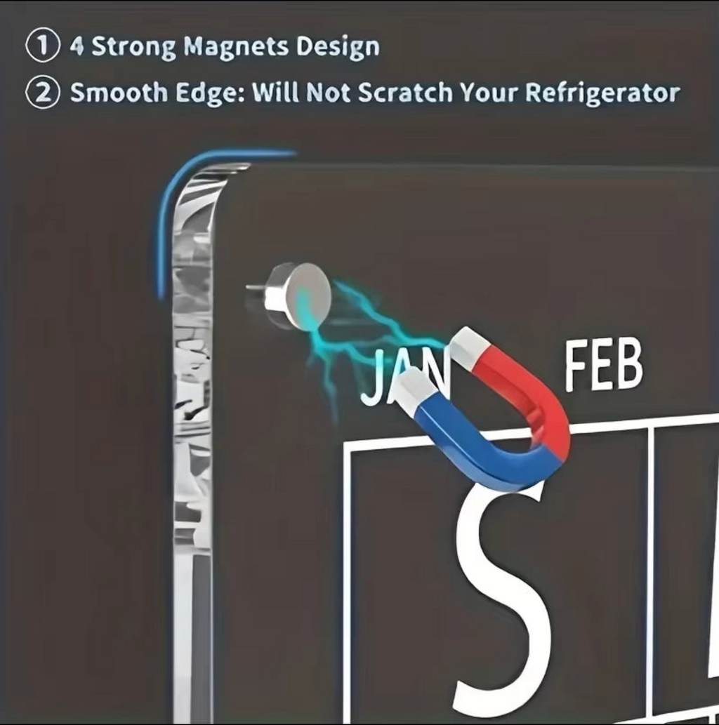 Fridge Calendar - Colorful & Easy to Clean