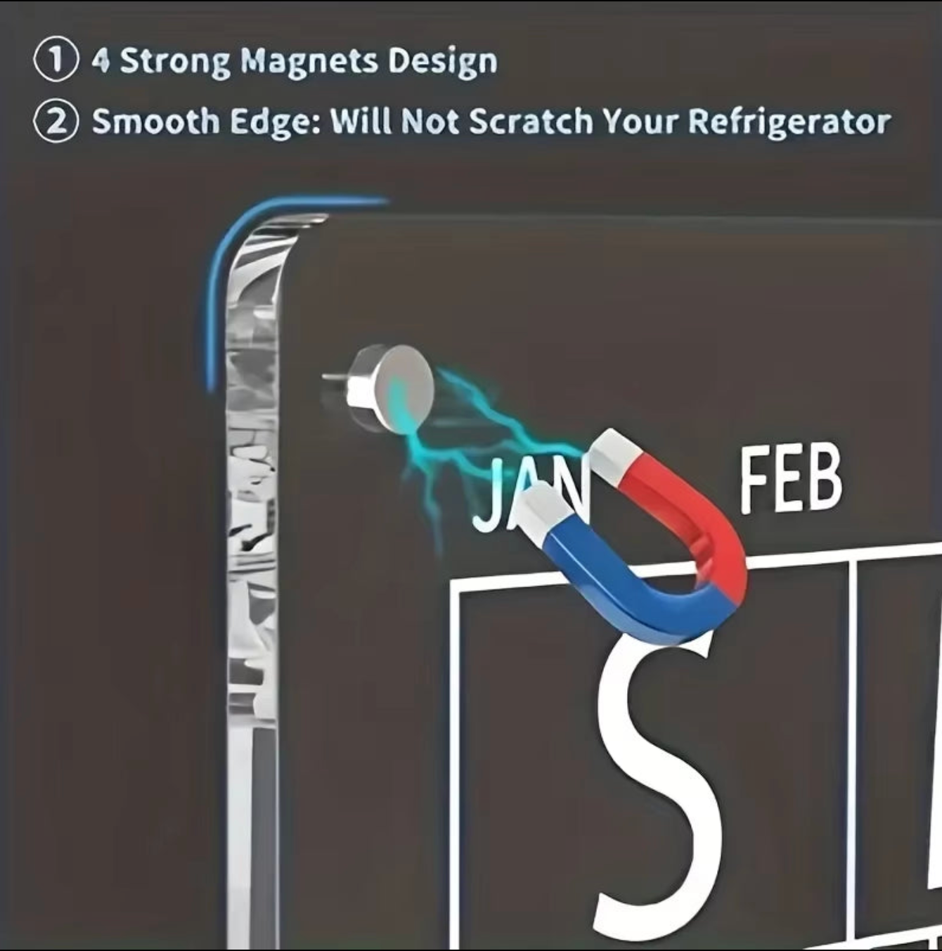 Fridge Calendar - Colorful & Easy to Clean